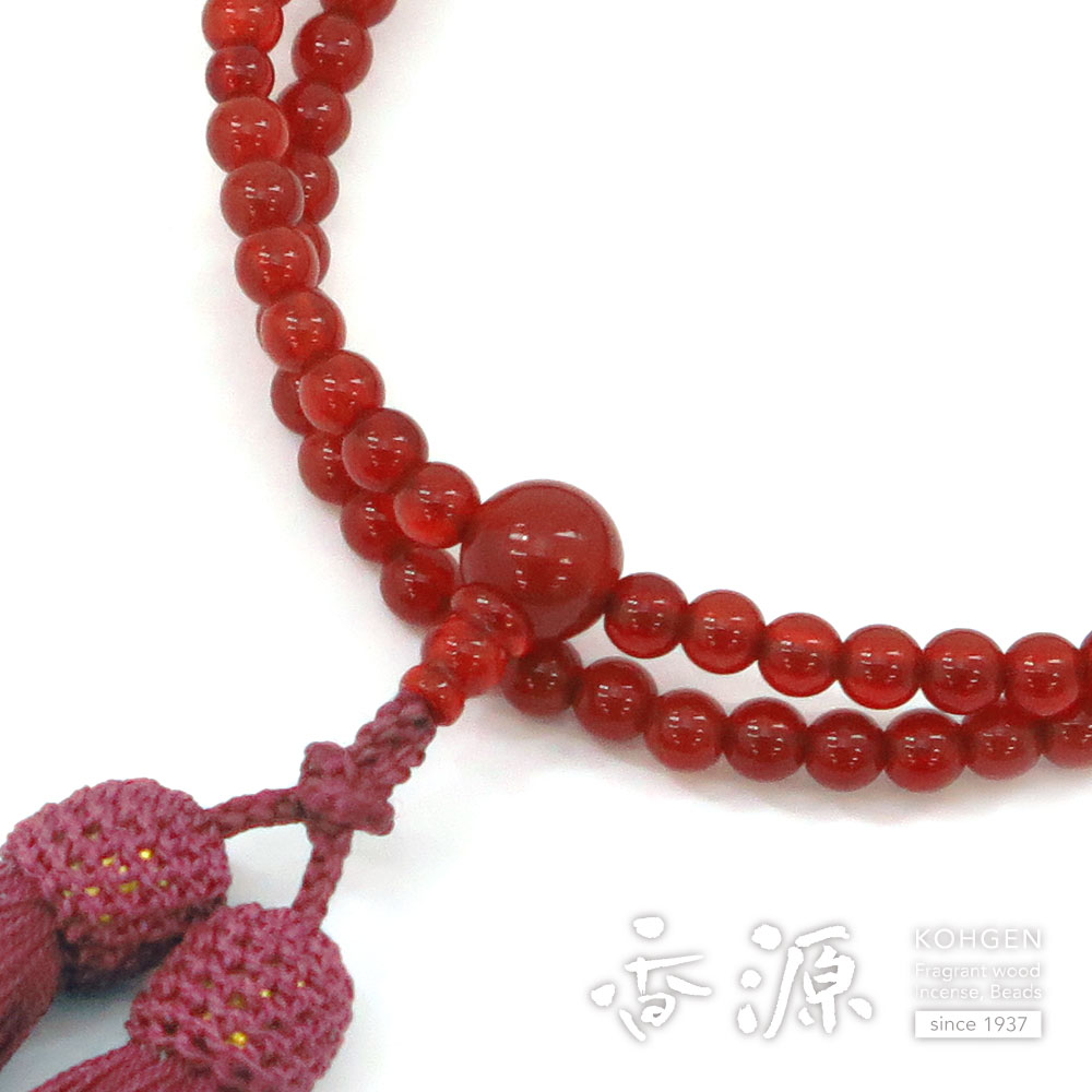 女性用の数珠　メノウ 8寸 臨済宗　共仕立て｜ojuzu｜06