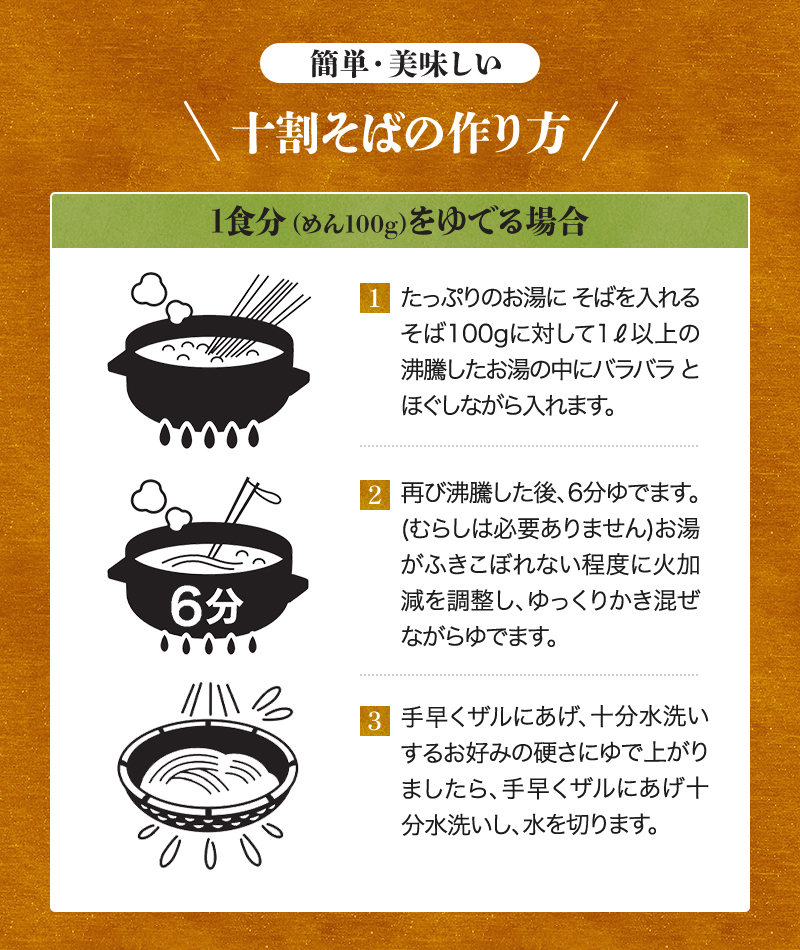 祖谷十割そば 石臼挽き 【6食分】(200g×3袋)　お試し