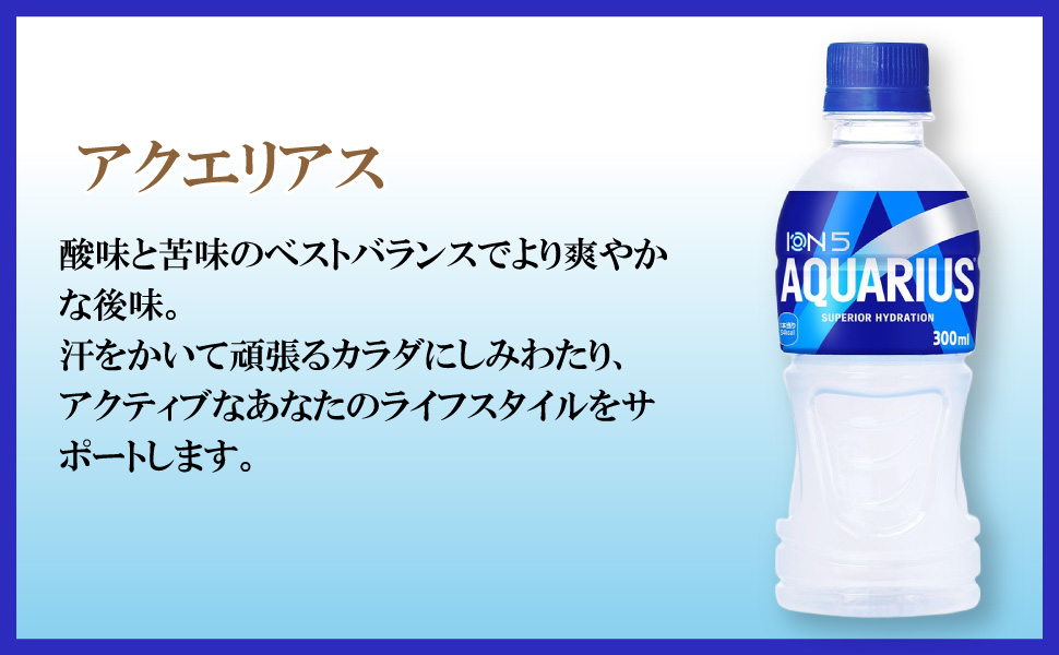 アクエリアス 490ml 300mlボトル 2本セット アクエリアス 300ml 24本 （24本×1ケース） PET アクエリ スポーツ飲料