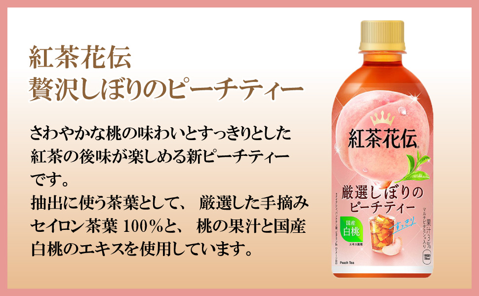 紅茶花伝 クラフティー 厳選しぼりのピーチティー 440ml 48本 （24本×2