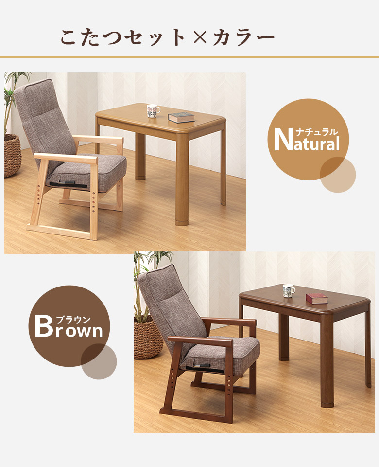 一人用こたつ ハイタイプこたつ 3点セット 90×60 リクライニング