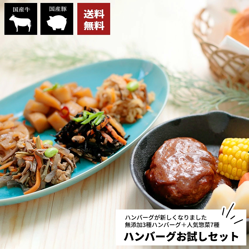 ギフト 惣菜 冷凍 ハンバーグ 肉惣菜 肉 国産牛 国産豚 冷凍食品 送料無料 ハンバーグお試しセット 10種類×1パック :hb-ota: お惣菜おかわり - 通販 - Yahoo!ショッピング