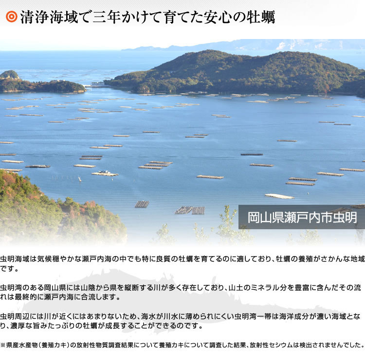 清浄海域で三年かけて育てた安心の牡蠣