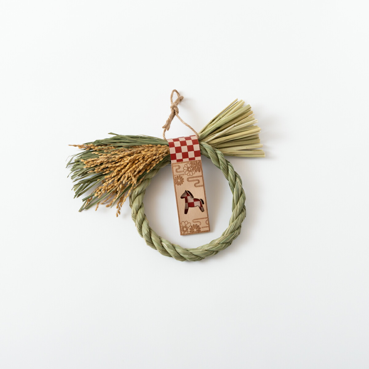 秀〆（HIDESHIME） 国産しめ縄 正月飾り 塩谷町産わら使用・干支木札
