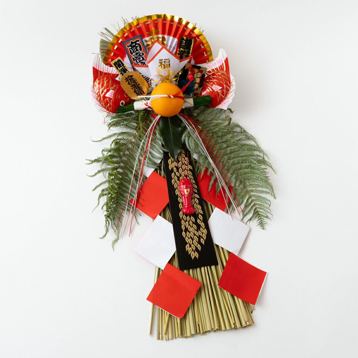 秀〆（HIDESHIME） 国産 日本製 正月飾り 玄関 玉飾り 7寸玉 伝統 扇