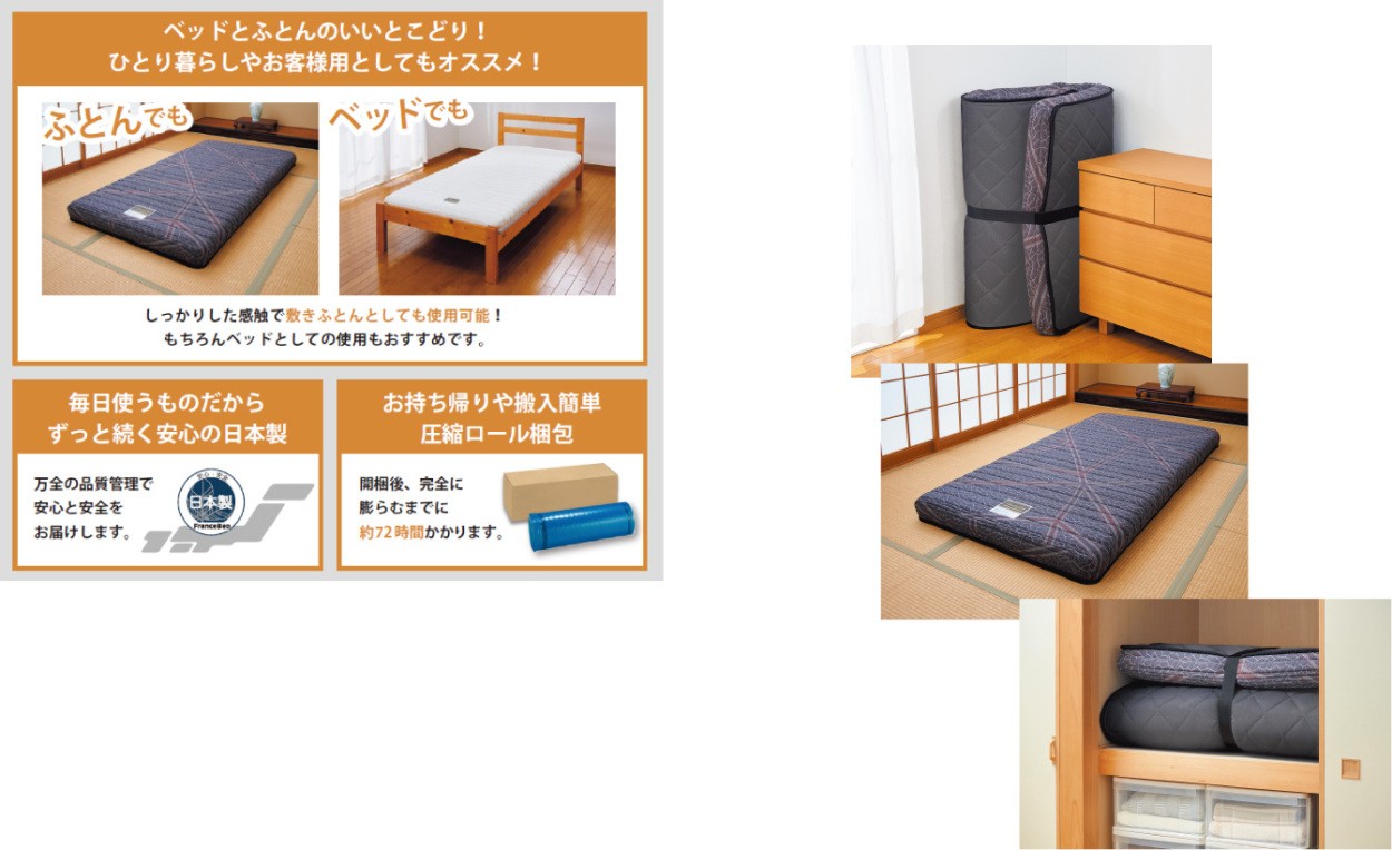 フランスベッド フランスベッド 折りたたみスプリングマットレス