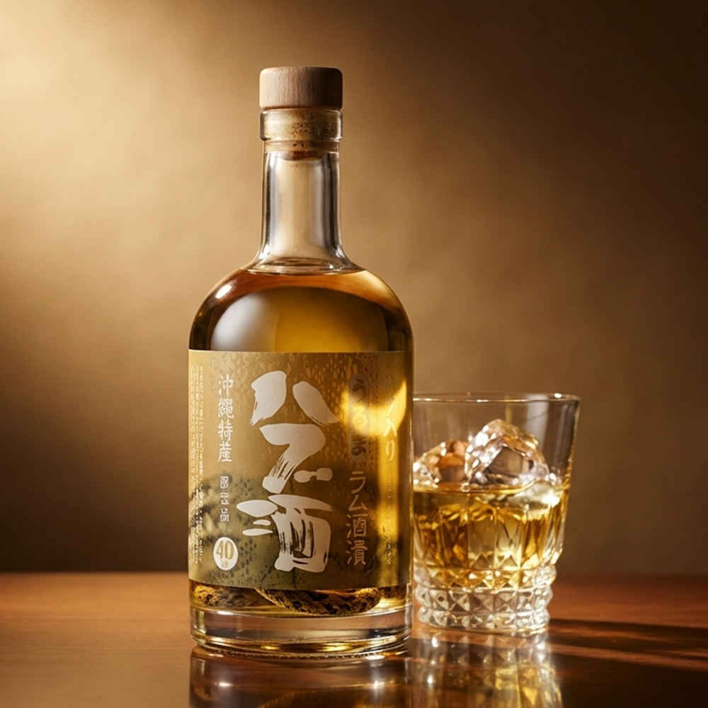 元祖ラム漬け ハブ酒 うるま 40度 400ml ハブ入り ヘリオス酒造|送料