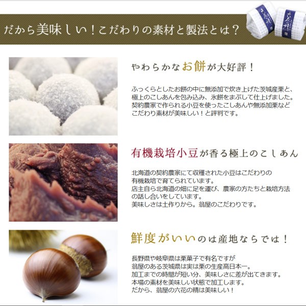 極上こしあん、こだわりの栗