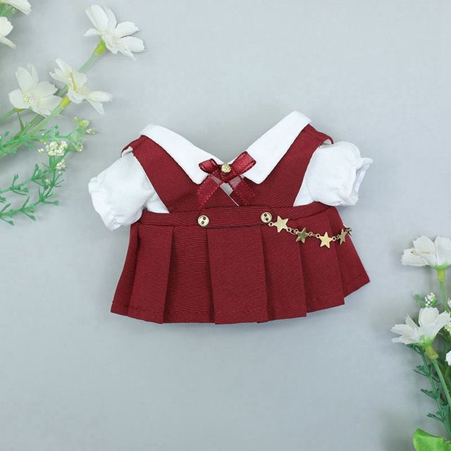 1セットプリーツスカートtシャツ20cm人形の服ミニドレスちょう結びアイドル人形アクセサリー子供の｜okita-shop｜02