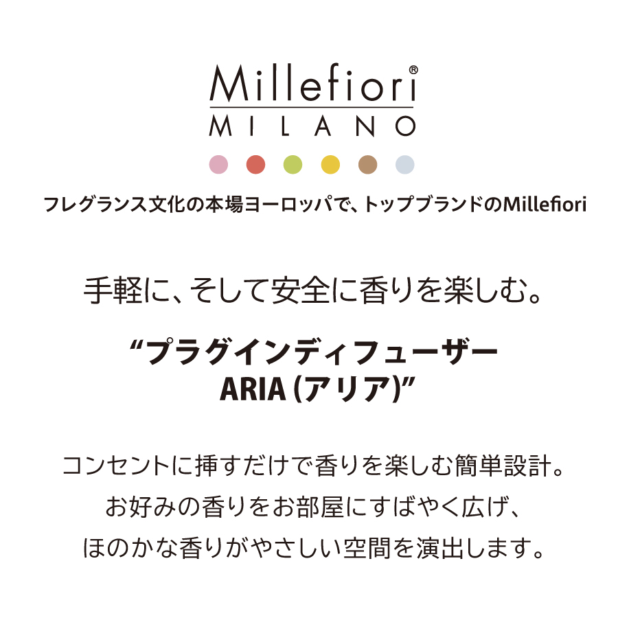 プラグインディフューザー Millefiori ARIA 14PITO ルームフレグランス