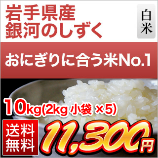 米　8年連続特A評価！白米【岩手県産銀河のしずく10kg】 5kg×2 岩手県産 銀河のしずく ＜8年連続特A評価＞ 白米 10kg（2kg×5袋