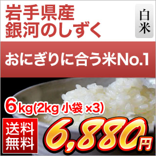 お米 6kg 白米 送料無料 令和7年産 2025年産 岩手産 銀河のしずく (2kg