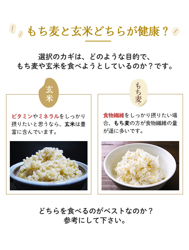もち麦と玄米どちらが健康？