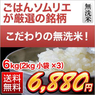 コシヒカリ お米 6kg 無洗米 送料無料 くりやの無洗米 滋賀県産 にじの