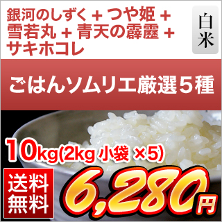 令和5年産 ごはんソムリエ厳選5種食べ比べ 秋田産 サキホコレ＋