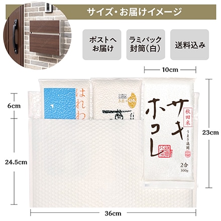 てんたかく 新米 富山県産 300g（2合）× 3パック 真空包装【オコメール