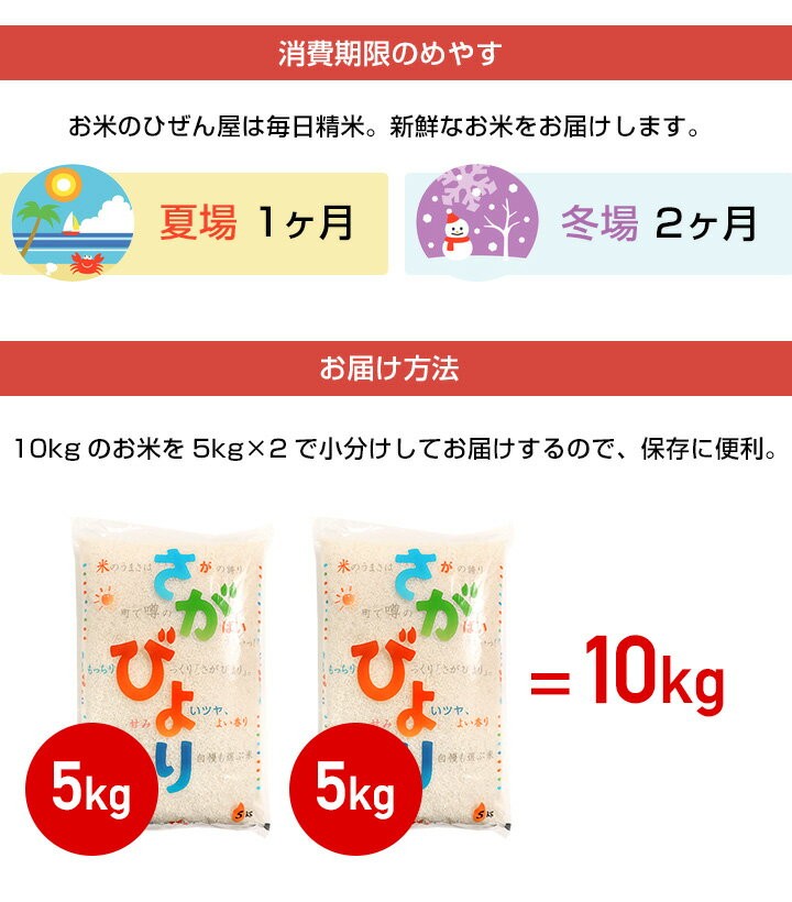 さがびより お米 10kg 佐賀県産 令和6年産 5kg×2袋 : お米のひ