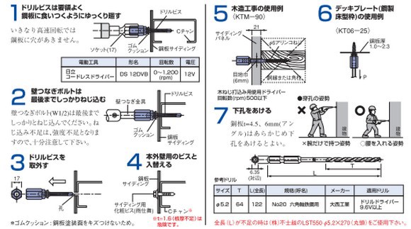 ドリルビス型 プレートアンカー Ｗ1/2ねじ 鋼板用 （首固定タイプ