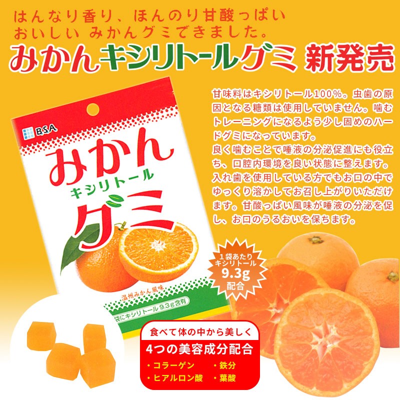 授与 BSA みかんキシリトールグミ 12粒(48g) × 1袋 予約販売 授与 BSA みかんキシリトールグミ 12粒(48g) × 1袋 予約販売