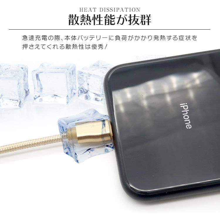 未使用 USB ライトニングケーブル ブルー 1m iPhone iPad airpods 充電 データ転送｜okuraya-san-ys｜02