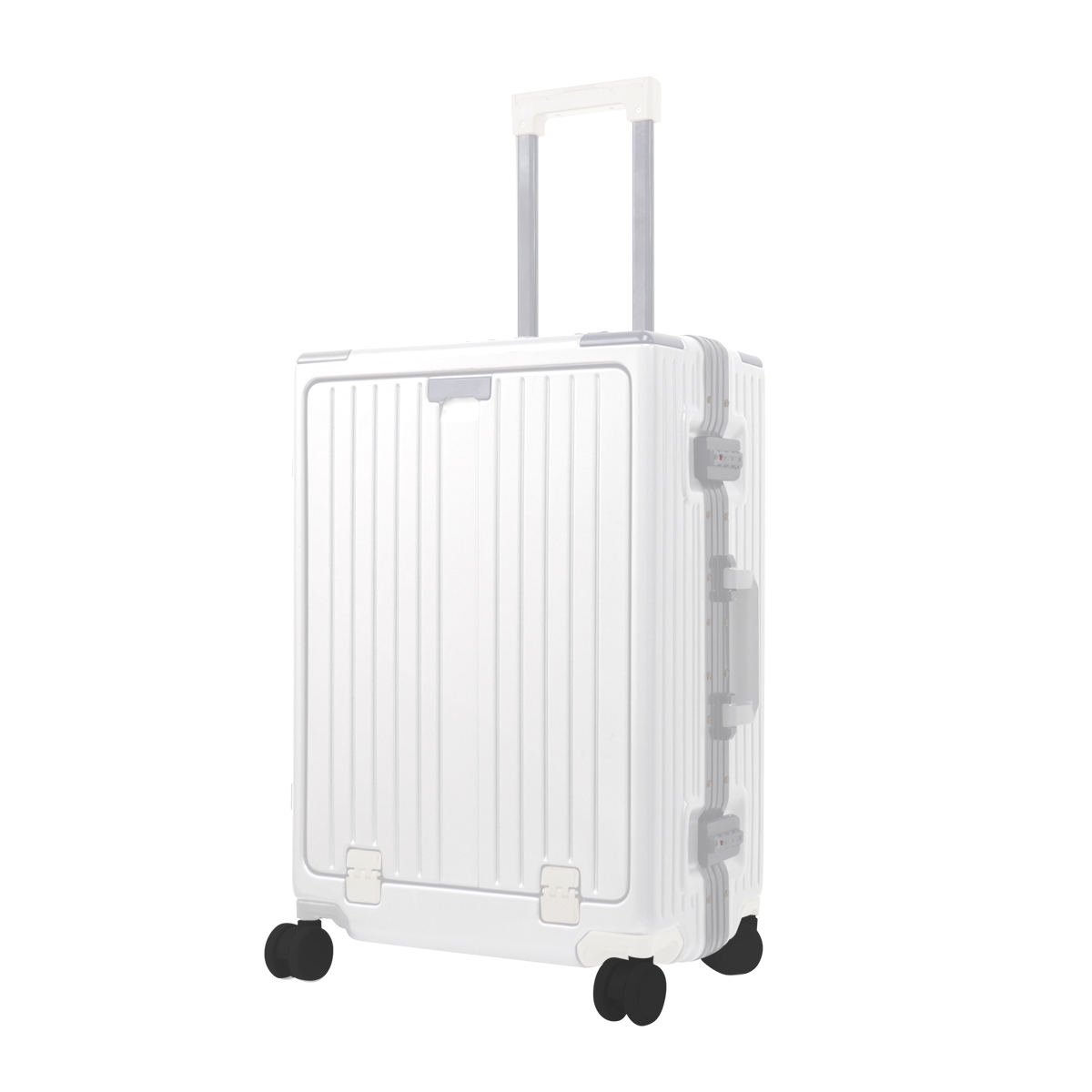 スーツケース フロントオープン Mサイズ 軽量 60L 中型 大型 TSAロック USBポート 多機...