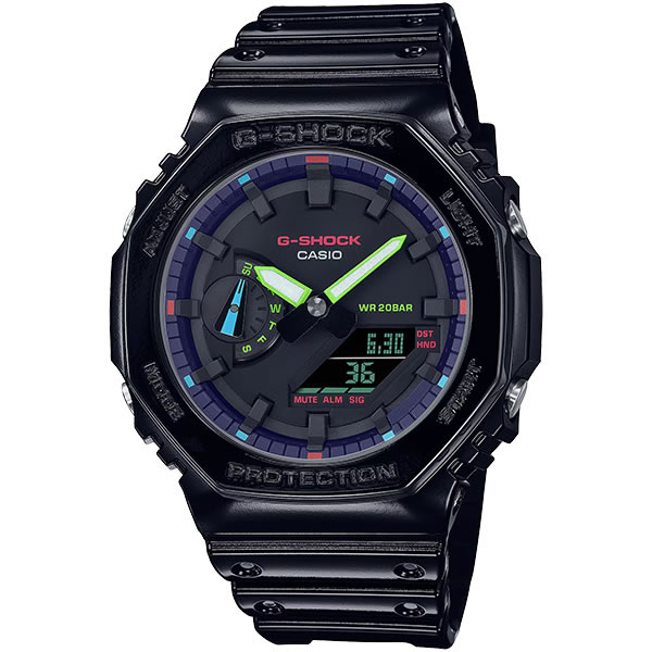 CASIO カシオ 海外モデル 腕時計 GA-2100RGB-1A メンズ G-SHOCK ジーショック Virtual Rainbow：Gamer’s RGB クオーツ