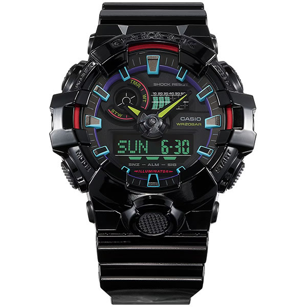 CASIO カシオ 海外モデル 腕時計 GA-700RGB-1A メンズ G-SHOCK ジーショック Virtual Rainbow：Gamer’s RGB クオーツ｜okurimonoya1｜02