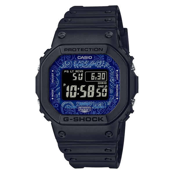 CASIO カシオ 腕時計 海外モデル GW-B5600BP-1 メンズ G-SHOCK Gショック BLUE PAISLEY ブルーペイズリー 電波ソーラー Bluetooth (国内品番 GW-B5600BP-1JF)｜okurimonoya1