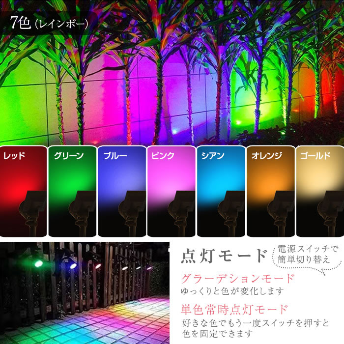 ガーデンライト 4個セット ソーラーライト 7 LED ライト 埋め込み 屋外 室外 庭 ライト 光センサー 明るい 防水 照明 外灯 防犯  太陽光発電 自動 電球色 白色