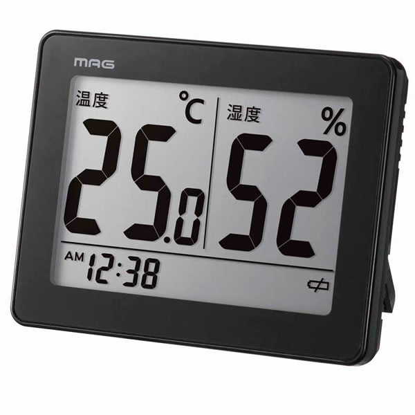 【正規品】NOA ノア精密 クロック TH-109 BK-Z MAG 温度湿度計 置時計 スカイ｜okurimonoya1