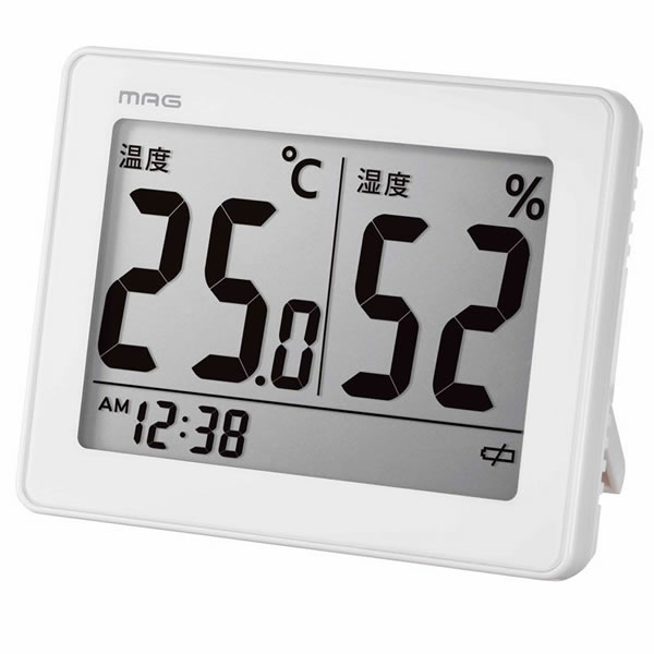 【正規品】NOA ノア精密 クロック TH-109 WH-Z MAG 温度湿度計 置時計 スカイ｜okurimonoya1