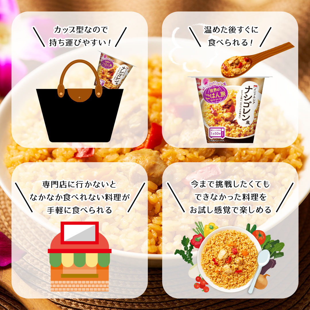 パックご飯 レンジdeビューン 世界のごはん旅 ナシゴレン風 12個セット