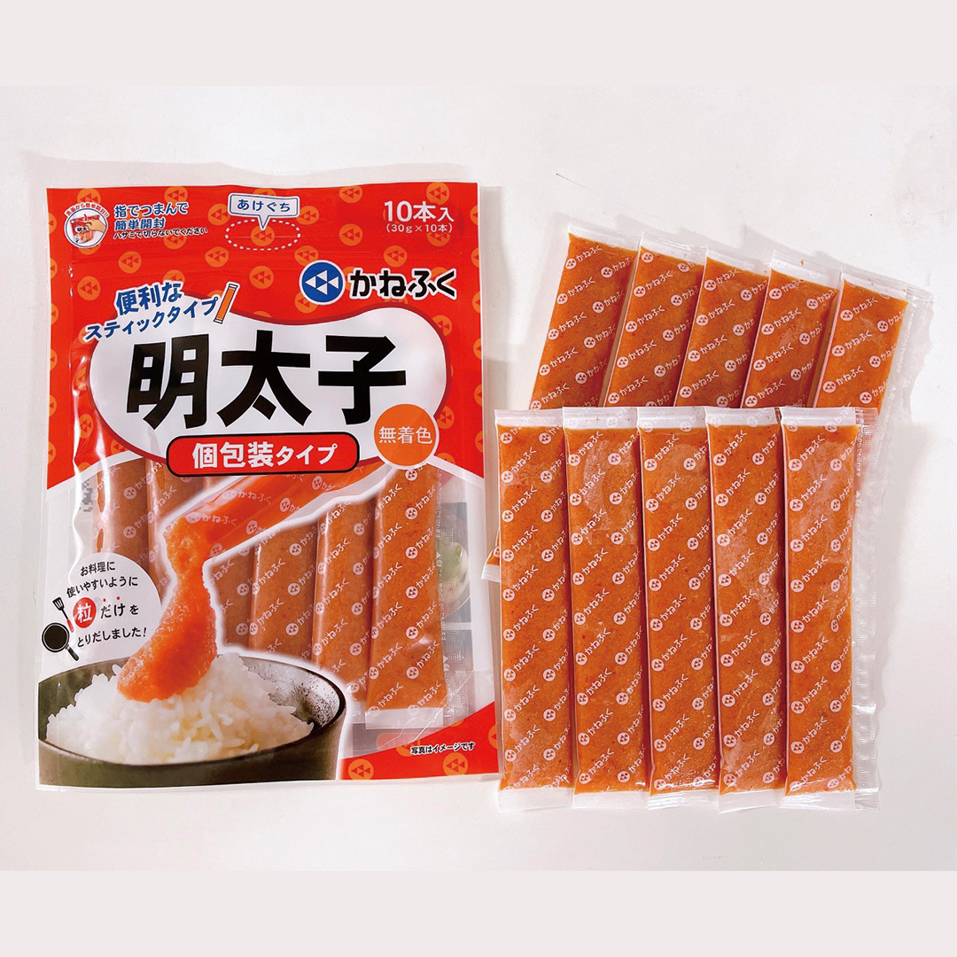 かねふく 無着色辛子めんたいこ 個包装スティックタイプ（30g×10本入