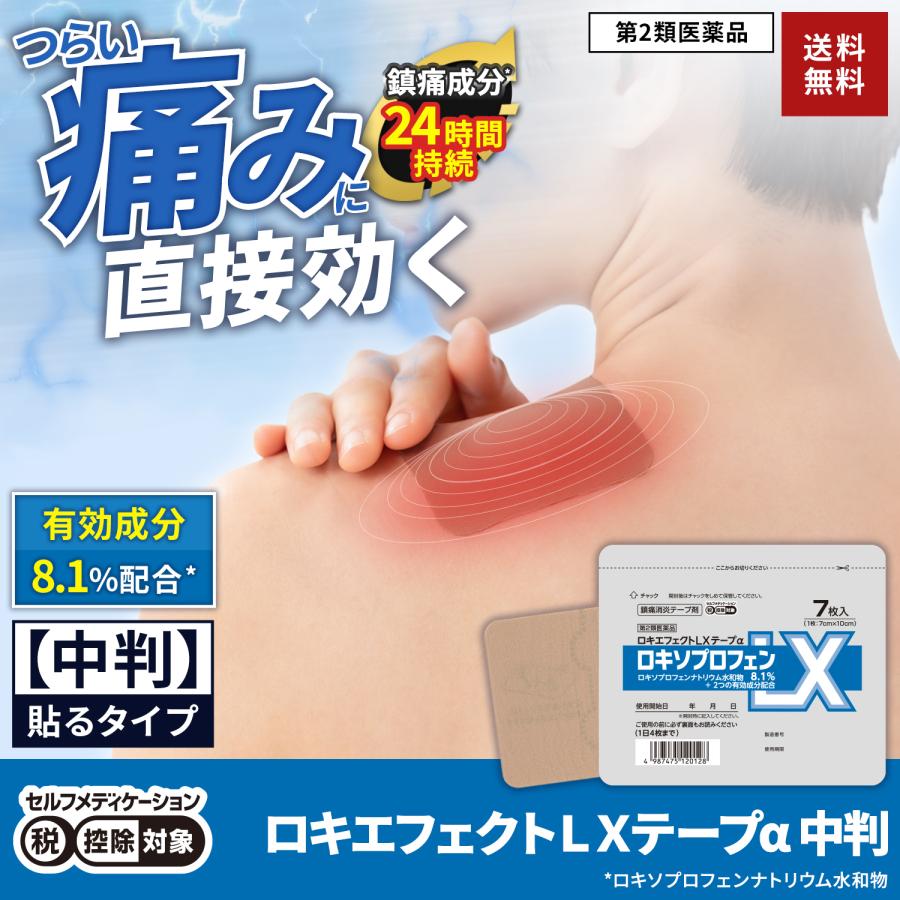 るい 日新薬品工業 湿布薬 中判 ロキエフェクトLX テープα7枚入 3袋セット