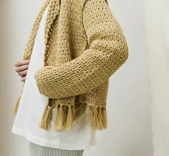 SALE30%OFF //unfil アンフィル double honeycomb mesh fringed cardigan ボタンレスカーディガン WVSP-UW111 unfil アンフィル double honeycomb mesh fringed cardigan