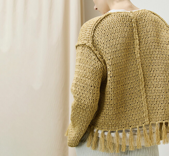 SALE30%OFF //unfil アンフィル double honeycomb mesh fringed cardigan ボタンレスカーディガン WVSP-UW111 unfil アンフィル double honeycomb mesh fringed cardigan