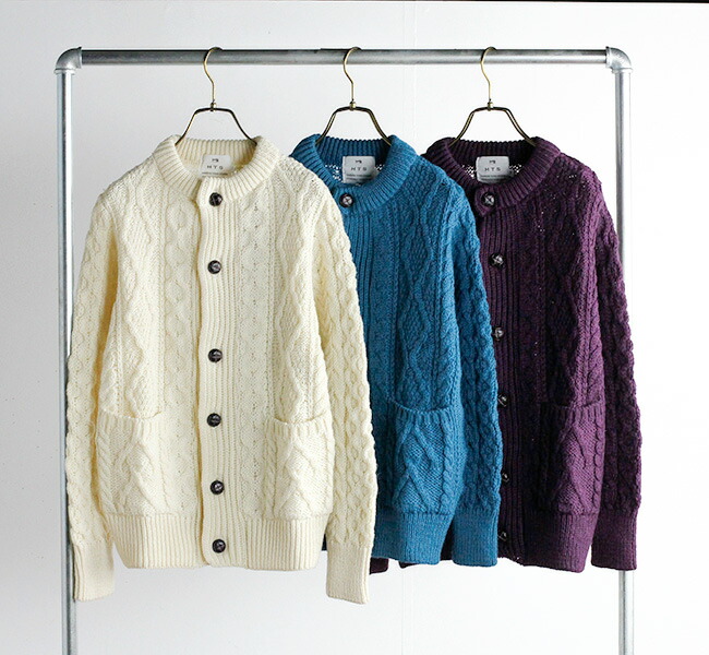 HTS WOOL ARAN CREW CARDIGAN アランクルーカーディガン CHT1951 HTS WOOL ARAN CREW CARDIGAN アランクルーカーディガン CHT1951 HARROW TOWN