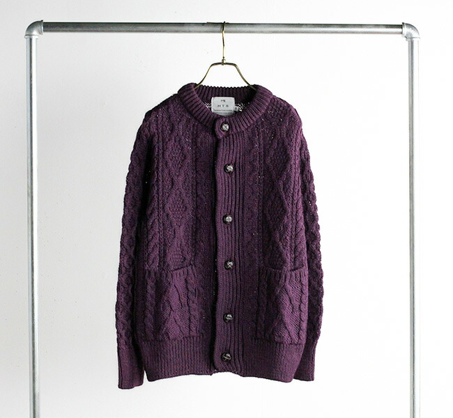 HTS WOOL ARAN CREW CARDIGAN アランクルーカーディガン CHT1951 HTS WOOL ARAN CREW CARDIGAN アランクルーカーディガン CHT1951 HARROW TOWN