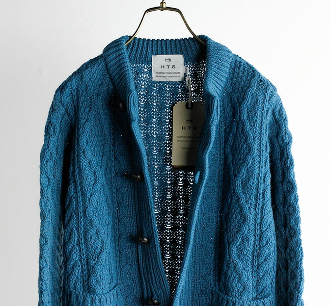 HTS WOOL ARAN CREW CARDIGAN アランクルーカーディガン CHT1951 HTS WOOL ARAN CREW CARDIGAN アランクルーカーディガン CHT1951 HARROW TOWN
