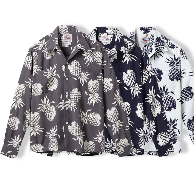 【値下げ】Duke Kahanamoku アロハシャツ パイナップル柄 M DUKE KAHANAMOKU SPECIAL EDITION “DUKE'S PINEAPPLE” (LONG SLEEVE