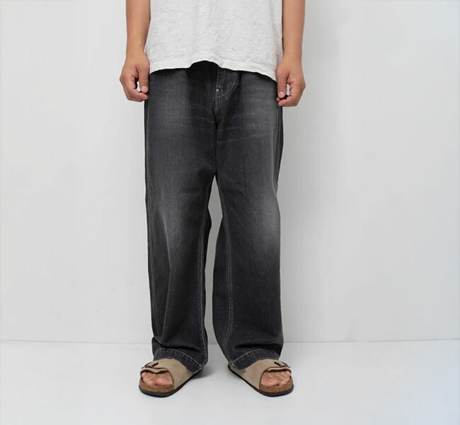 ordinary fits オーディナリーフィッツ BELL PANTS USED BLACK 