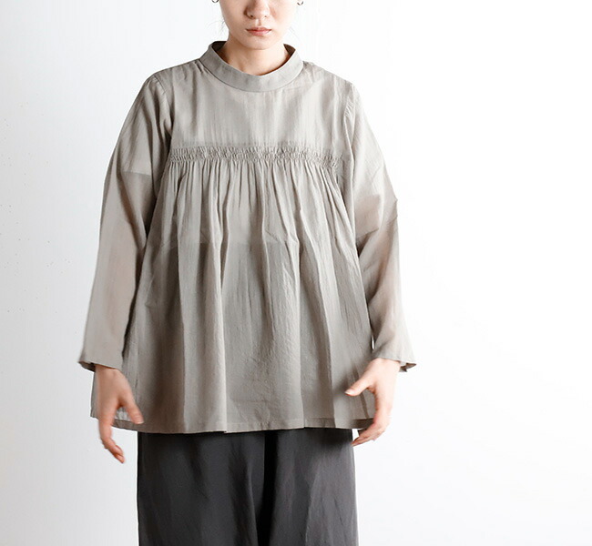 evam eva エヴァムエヴァ シャーリング　プルオーバー shirring pullover E231T095 evam eva エヴァムエヴァ プルオーバー シャーリング shirring