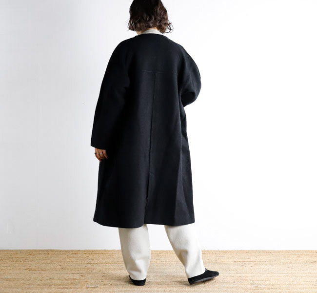 evam eva エヴァムエヴァ E253K091 プレスウール ラグランコート press