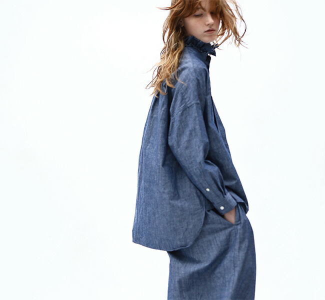 Yarmo ヤーモ Dungaree Ruffle Shirts S28 Yarmo[ヤーモ]Dungaree Ruffle Shirts S28 << MIDLAND SHIP