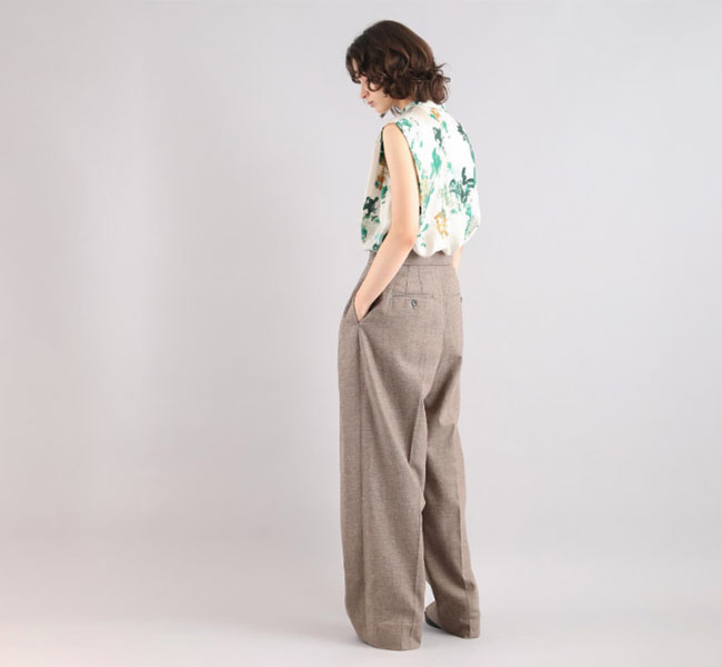 SACRA サクラ LINEN COTTON CHAMBRAY PANTS シャンブレーパンツ