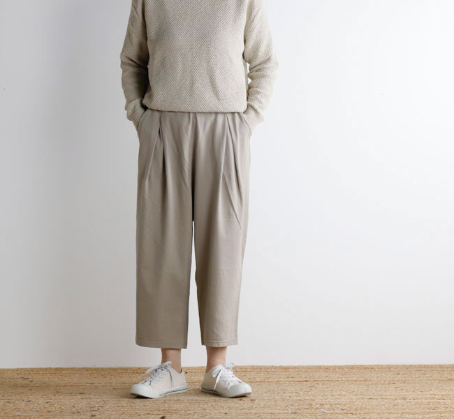 evam eva リネンコットンタックパンツ 未使用】evam eva リネン