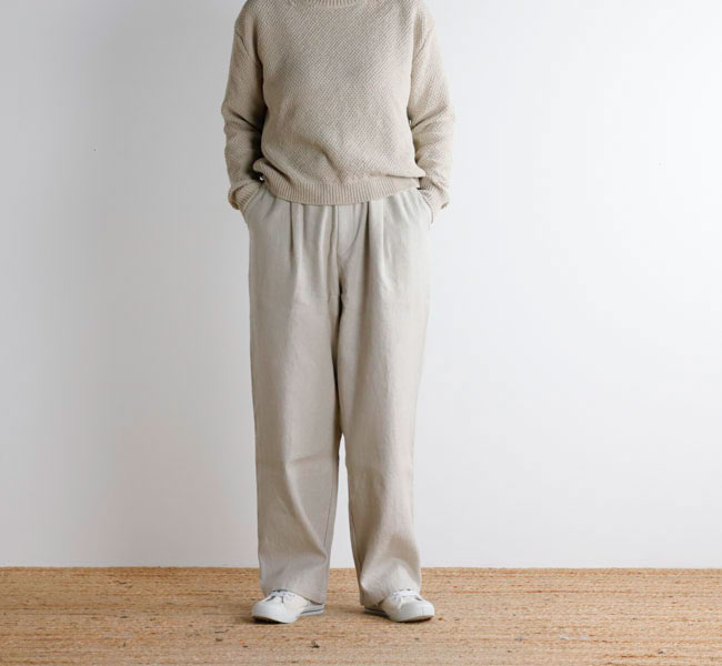 evam eva エヴァムエヴァ リネンコットンワイドパンツ linen