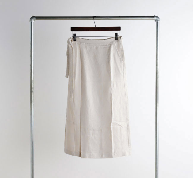 evam eva エヴァムエヴァ リネンラップスカート linen wrap