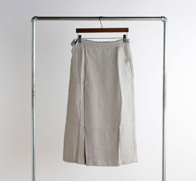evam eva エヴァムエヴァ リネンラップスカート linen wrap skirt