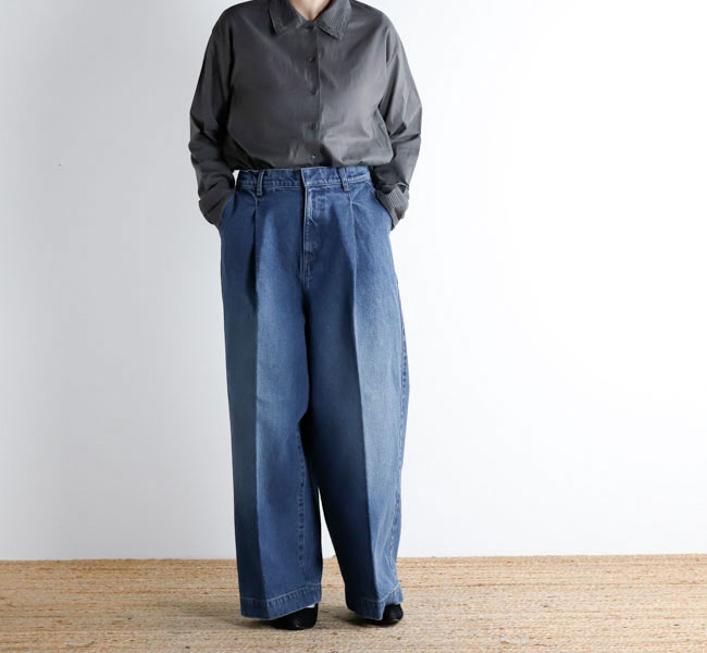 idntt OMA 38枚セット mizuiro ind ミズイロインド 1-260087DM wide denim slacks ワイド